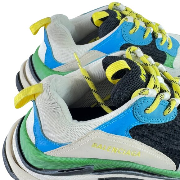 BALENCIAGA Multicolor Triple S Mesh Nubuck and Leahter Sneakers Marked as 9US - Picture 8 of 12